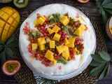 Receita Pavlova exótica - suspirão de maracujá e romã