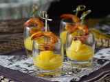 Receita Copinhos de camarão e manga, o aperitivo refrescante