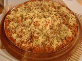 Receita Pizza de amido de milho com recheio de lula e camarão